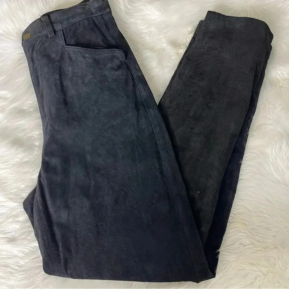 First Issue Vintage High Rise Suede Leather Pants Size 8